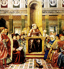 San Agustín enseñando retórica (fresco del s. XV)